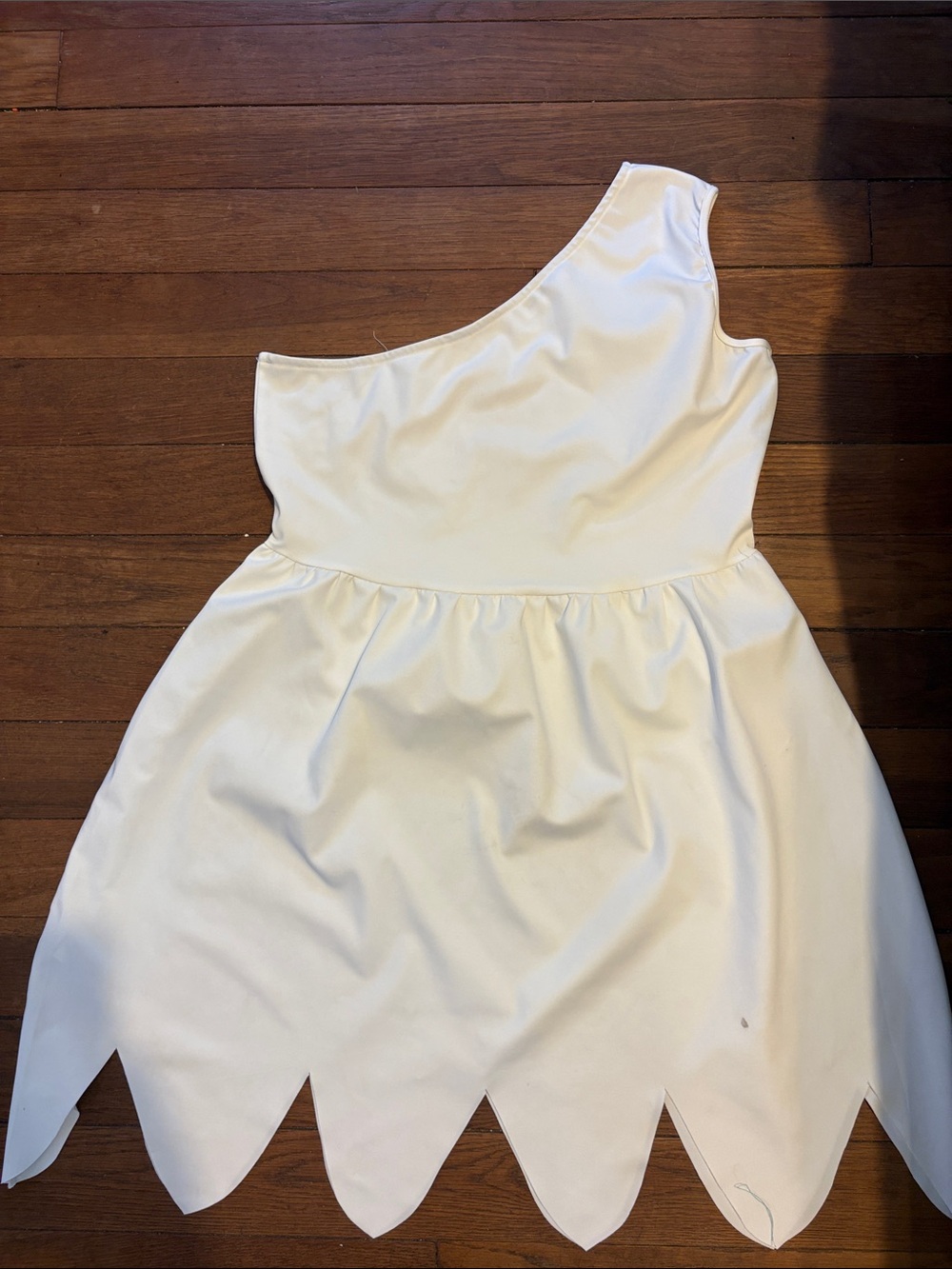 Halloween Costume Wilma Flintstone White One-Shoulder Dress